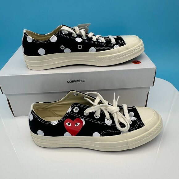 Comme des Garçons PLAY CdG Converse Unisex Polka Dot Sneakers, Size 8M/10W - Picture 5 of 15